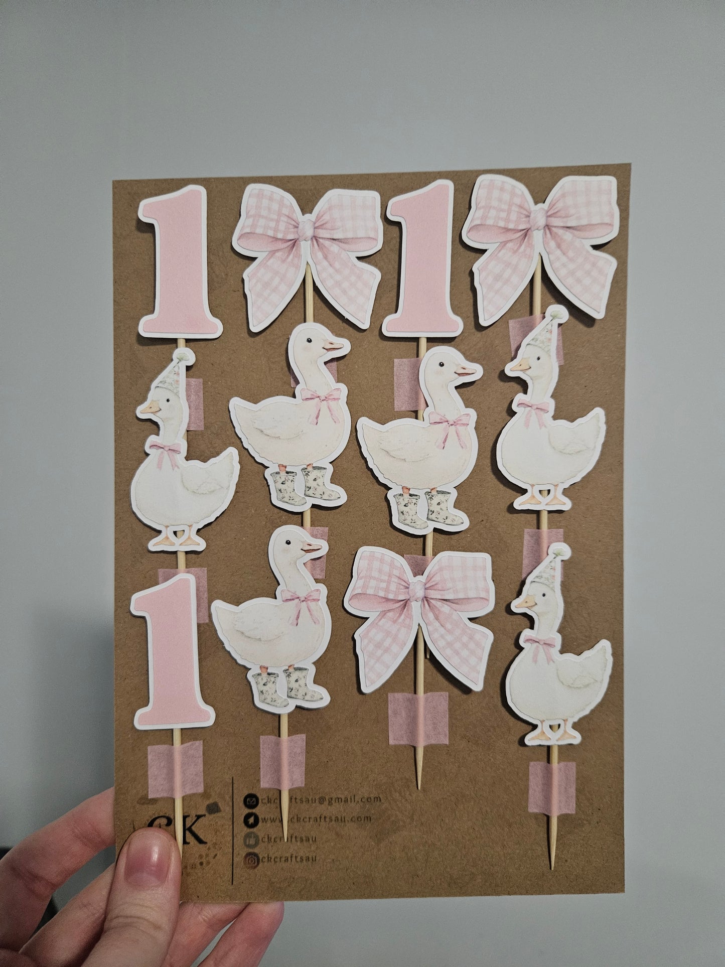 One Silly Goose Cupcake Toppers - First Birthday Theme