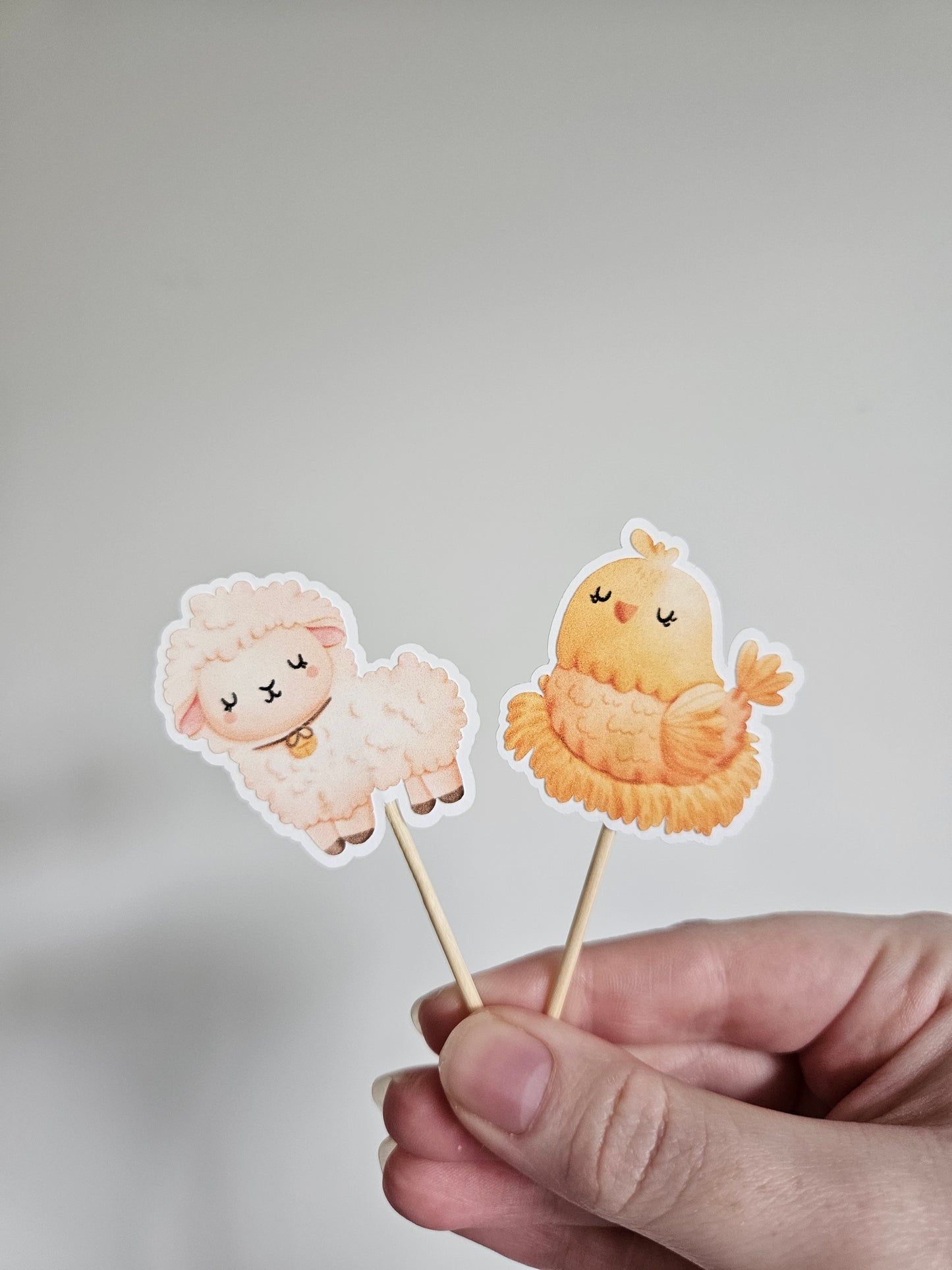 Farm Themed Cupcake Toppers – Hay & Barn Animals – 1st Birthday or Baby Shower Decor