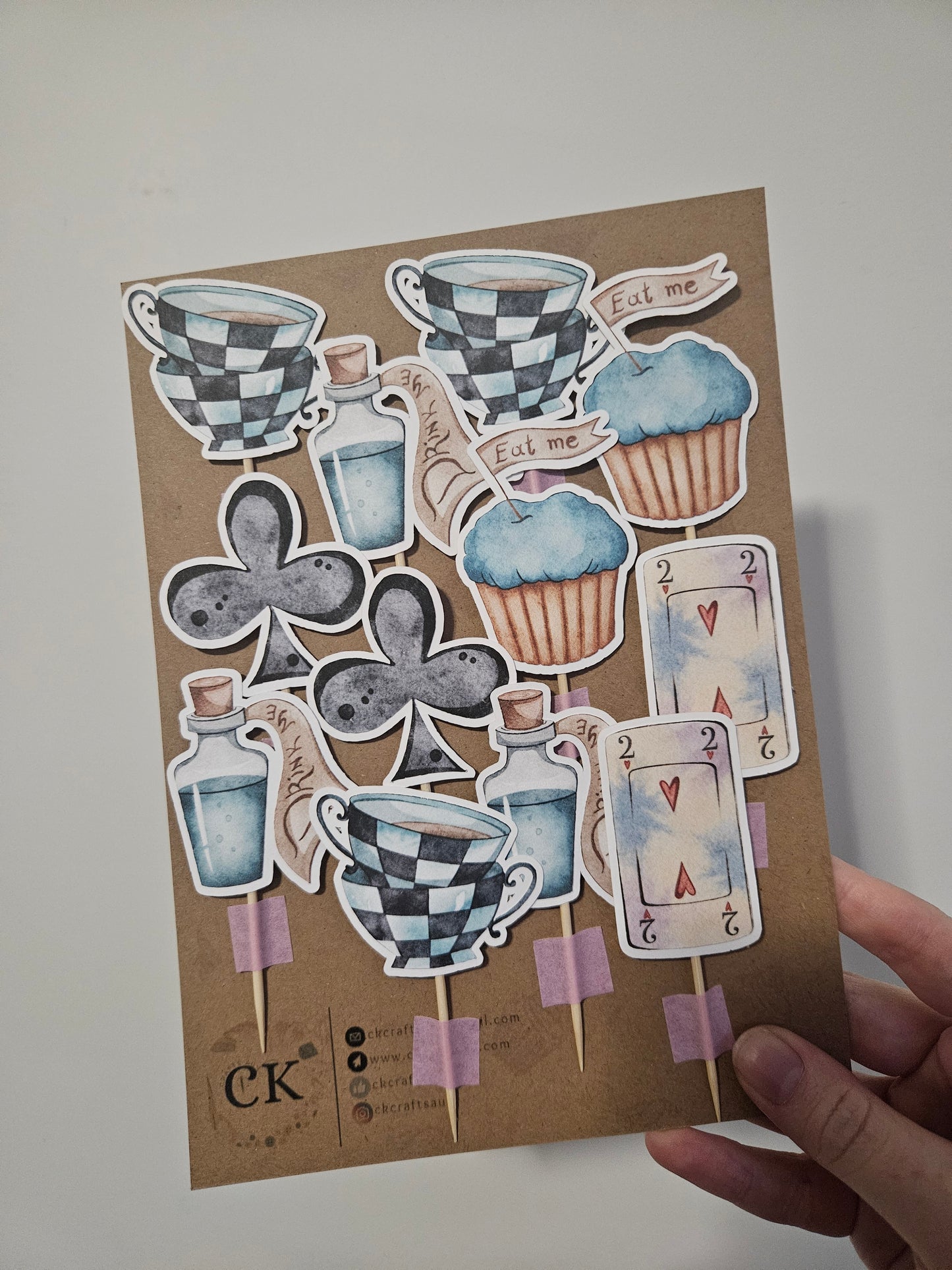 Vintage Wonderland Birthday Cupcake Toppers - Storybook Theme