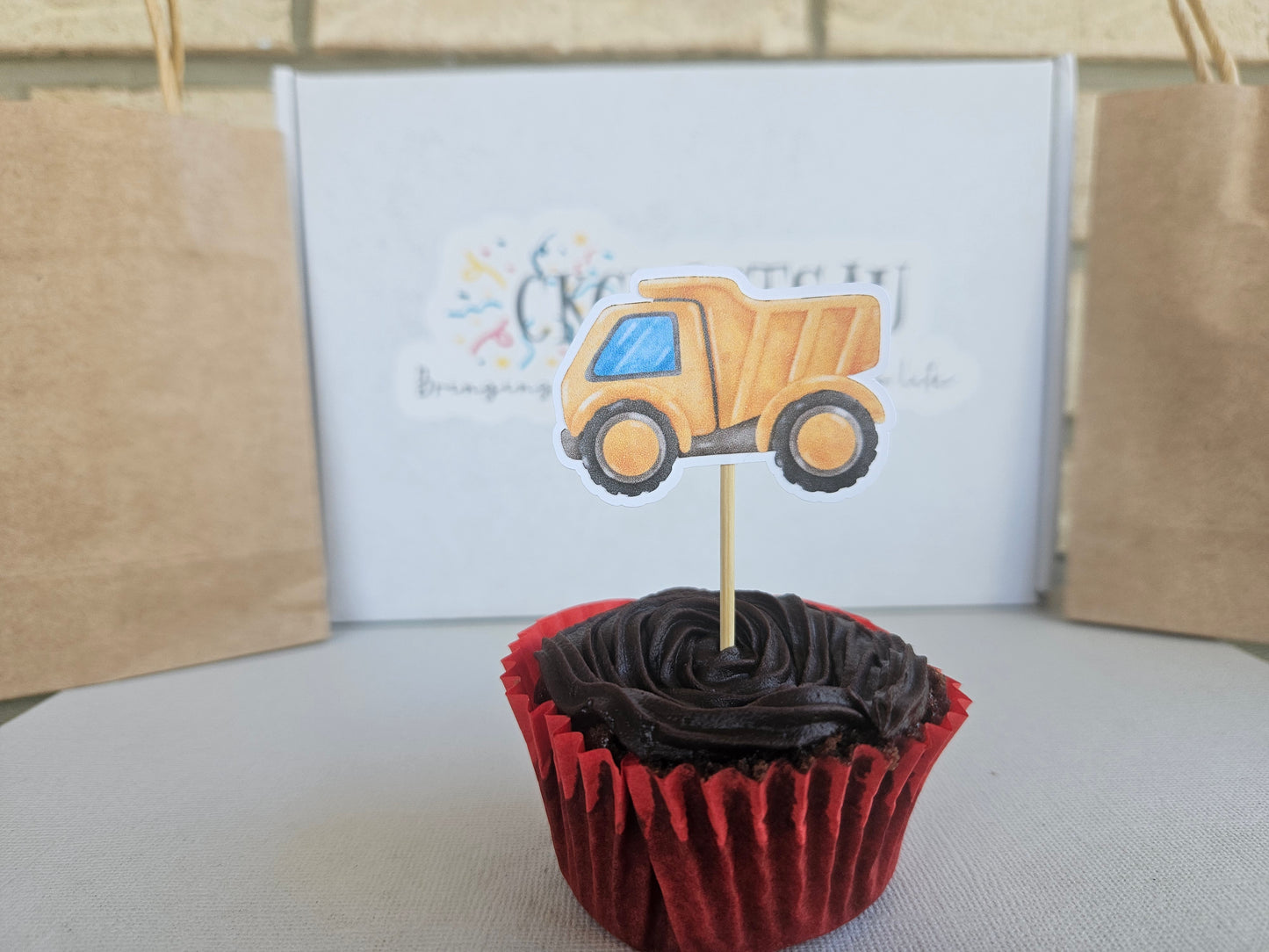 Construction Cupcake Toppers for Kids Construction Party