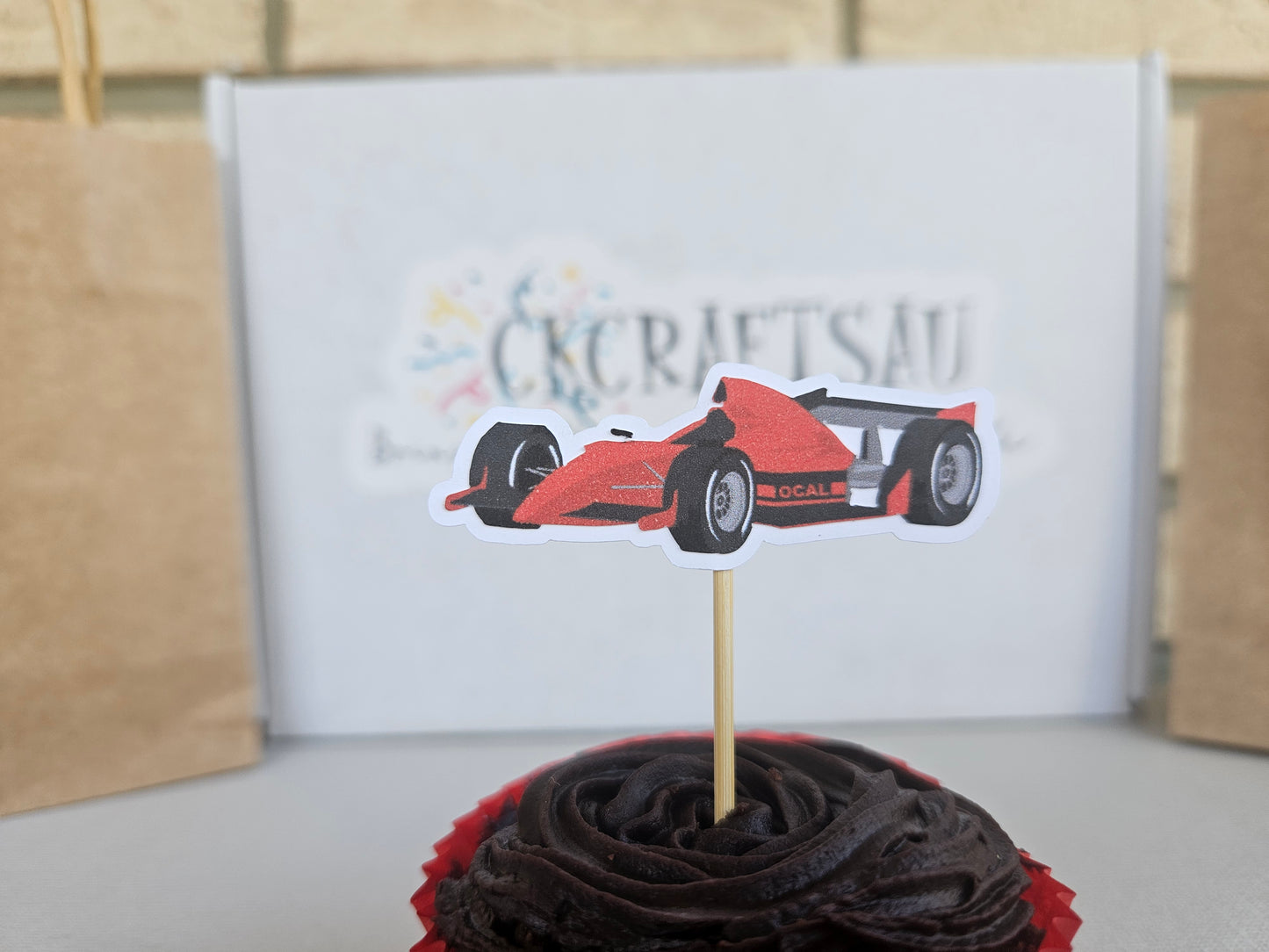 Race Car Cupcake Toppers for Race Car Party