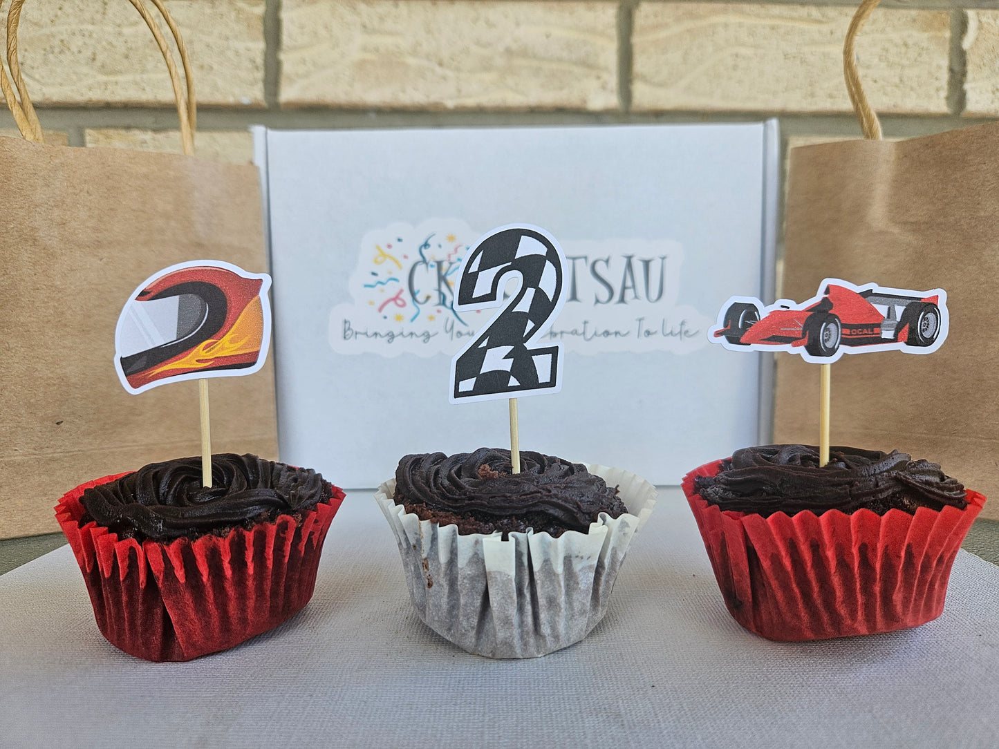 Race Car Cupcake Toppers for Race Car Party