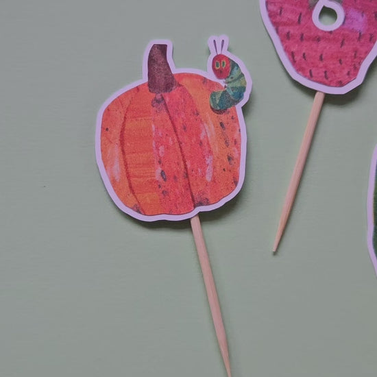 video of hungry caterpillar cupcake toppers 