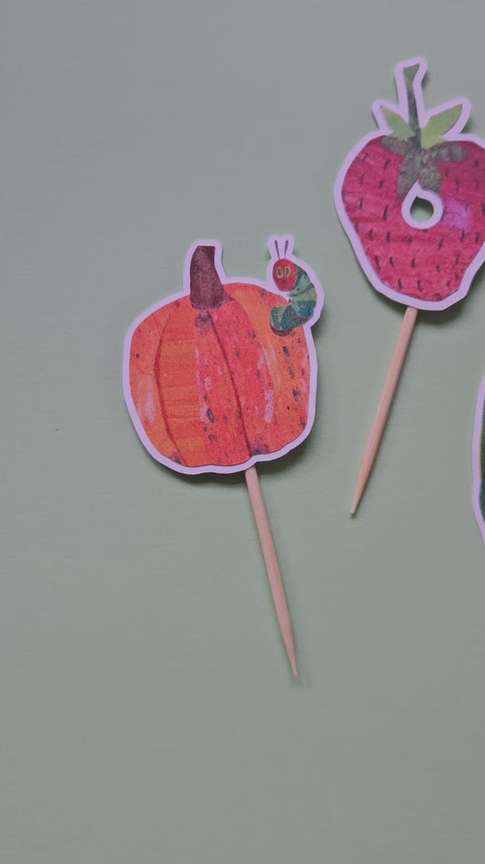 video of hungry caterpillar cupcake toppers 