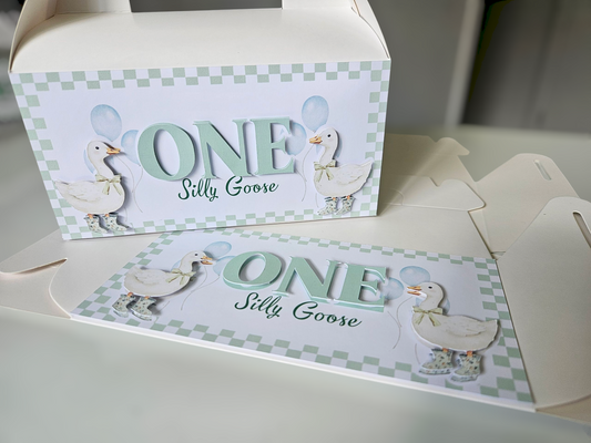 One Silly Goose Party Favour Box | Gable Treat Box | Birthday Party Supplies