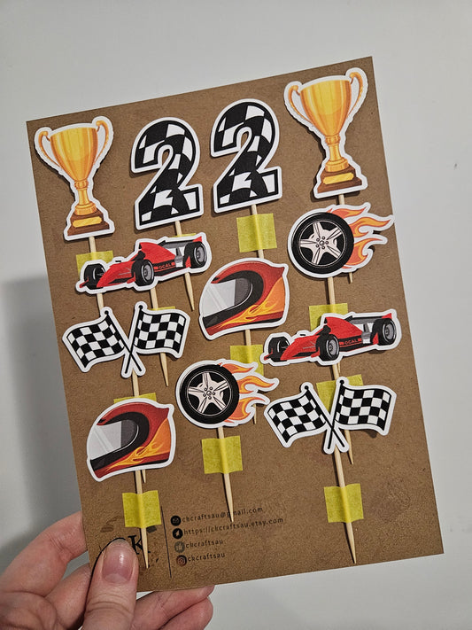 Race Car Cupcake Toppers for Race Car Party