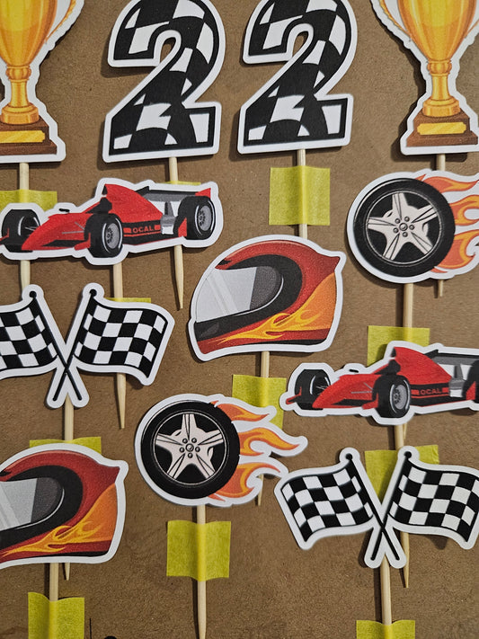 Race Car Cupcake Toppers for Race Car Party